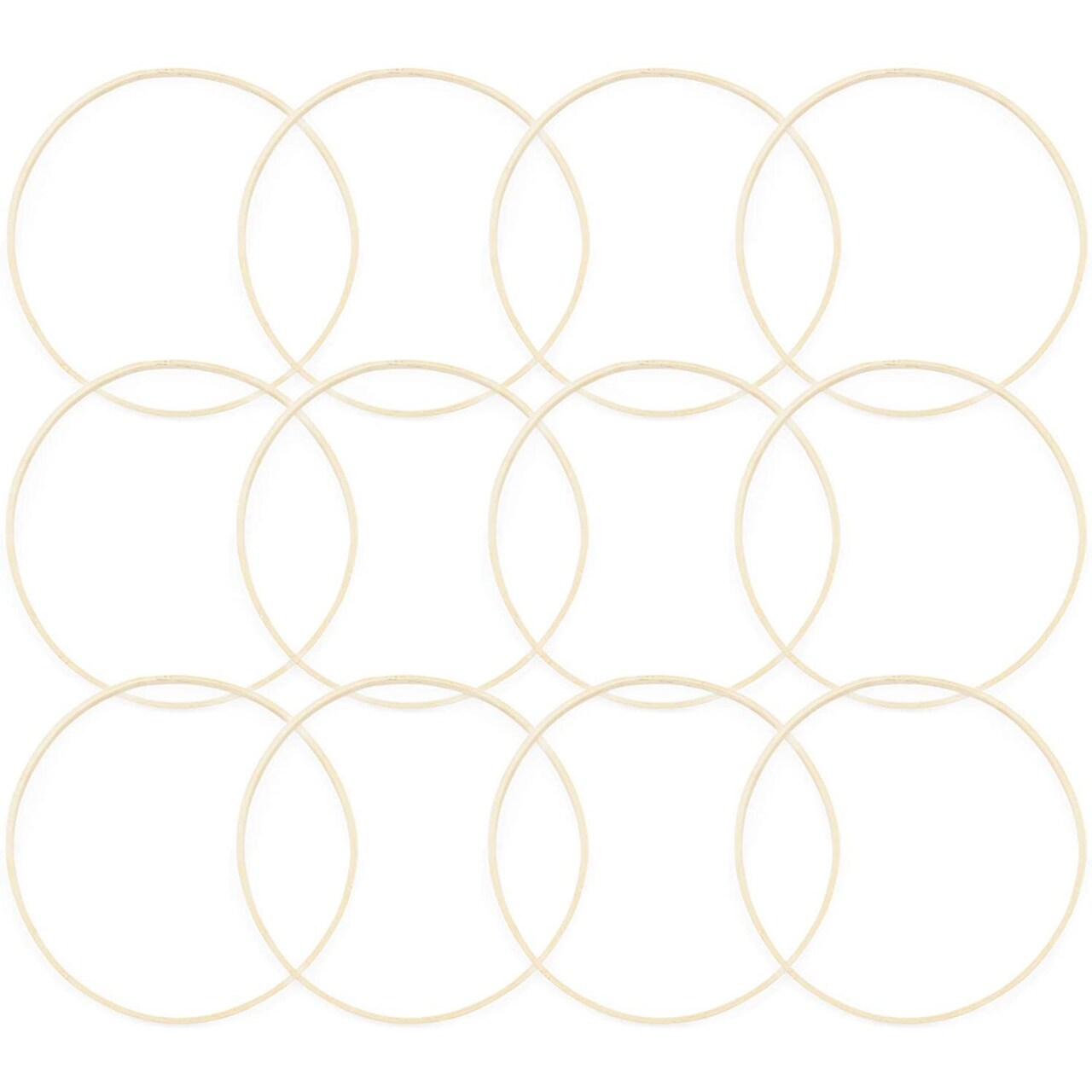 Bamboo Rings for Crafts, Macrame, and Dreamcatchers (10.2 Inches, 12 Pack)